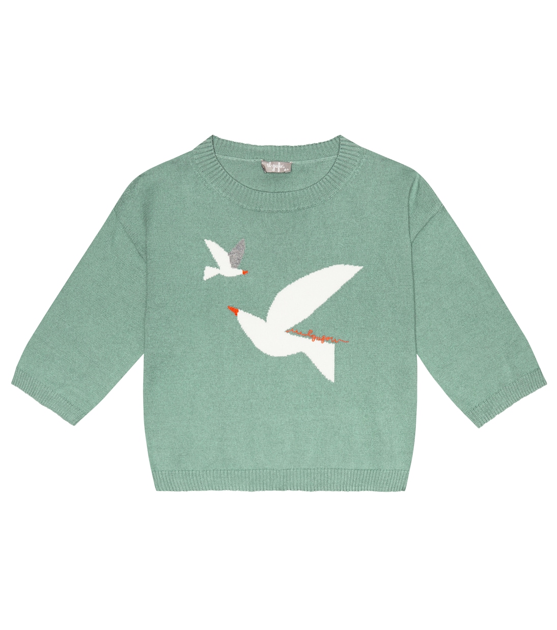 Pullover in cotone con intarsio | Il Gufo