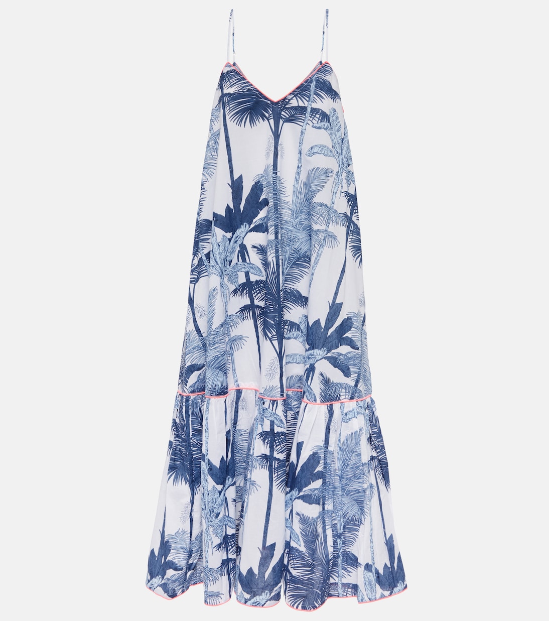 Printed cotton slip midi dress | Juliet Dunn