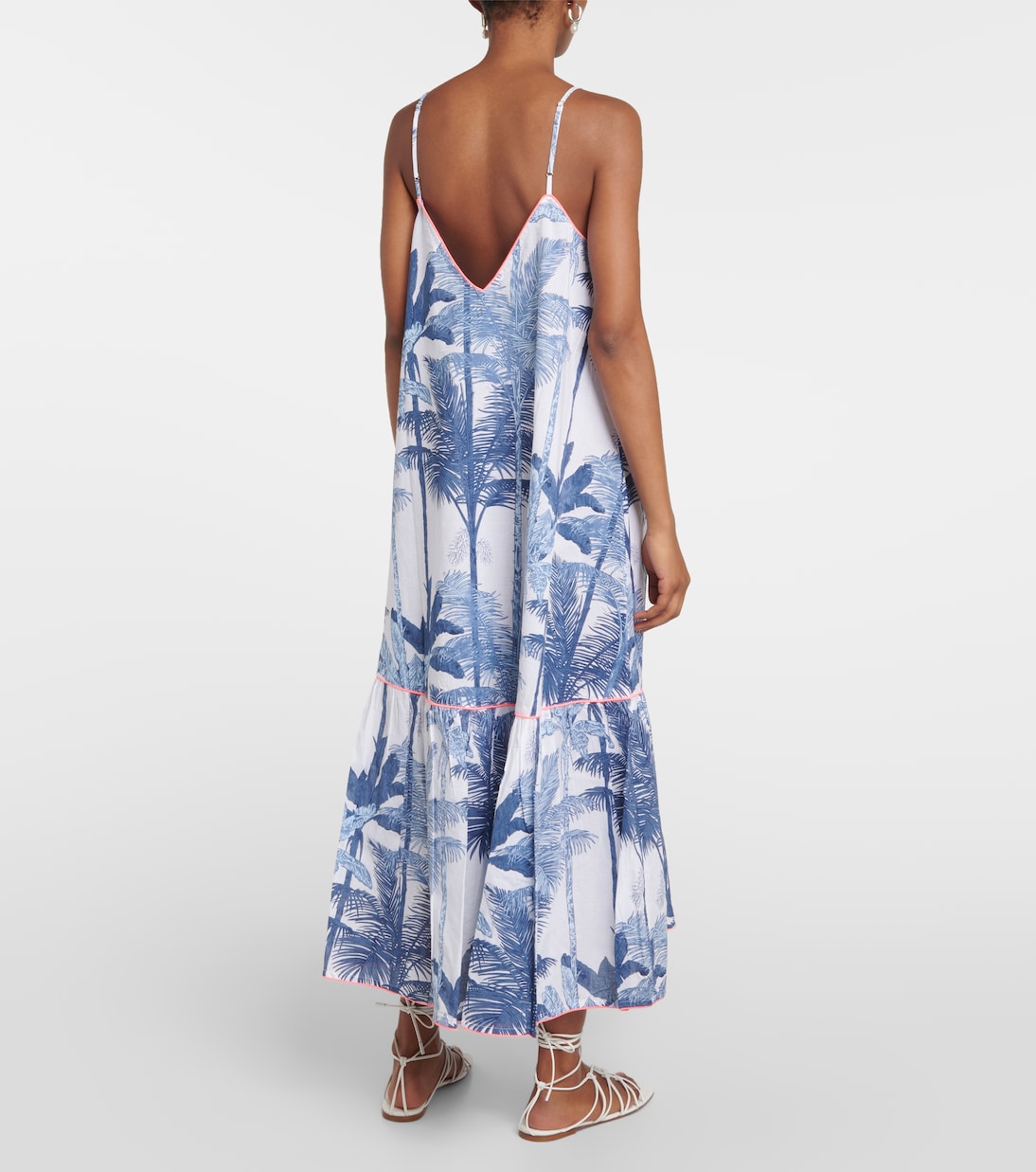 Printed cotton slip midi dress | Juliet Dunn