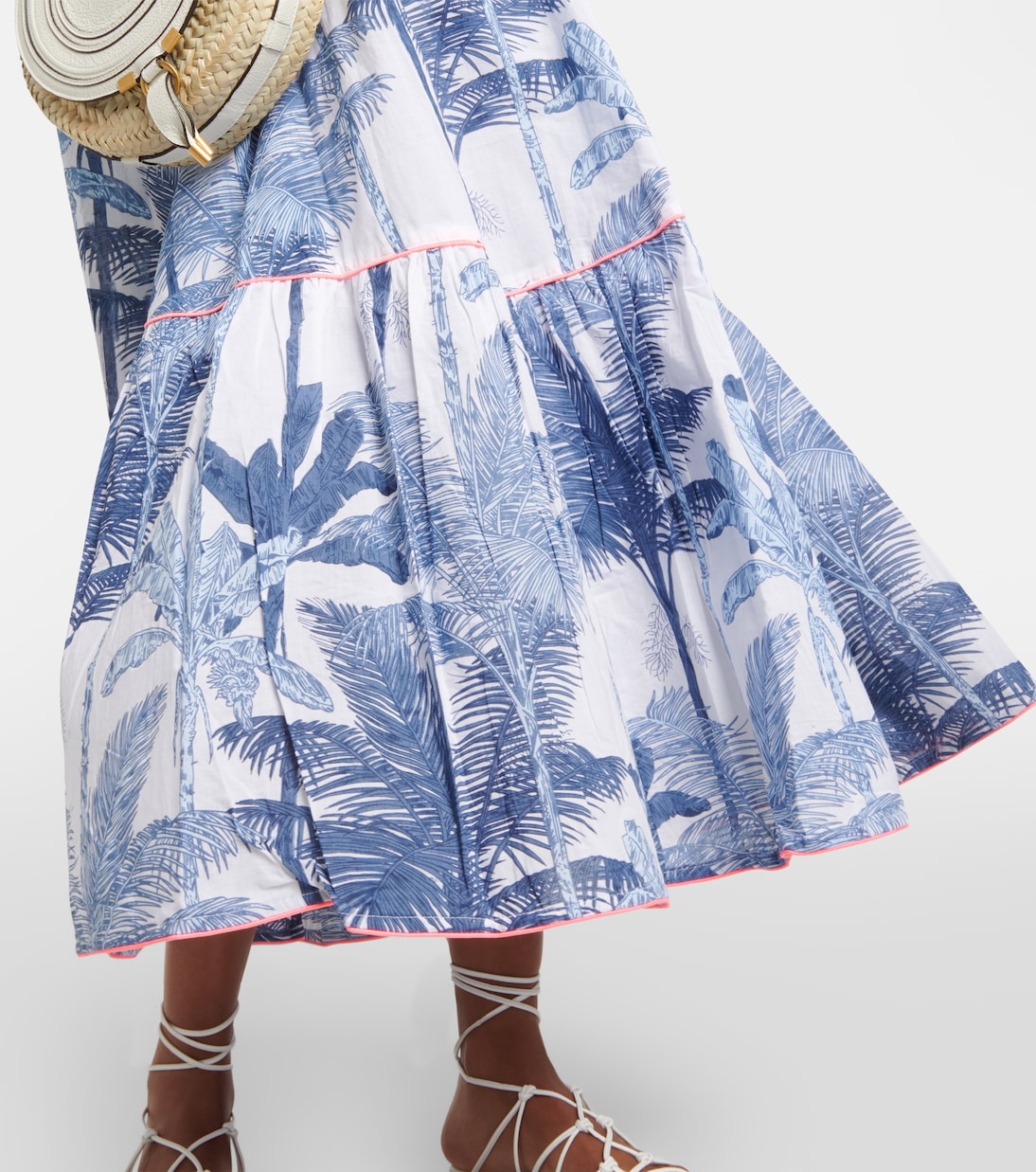 Printed cotton slip midi dress | Juliet Dunn