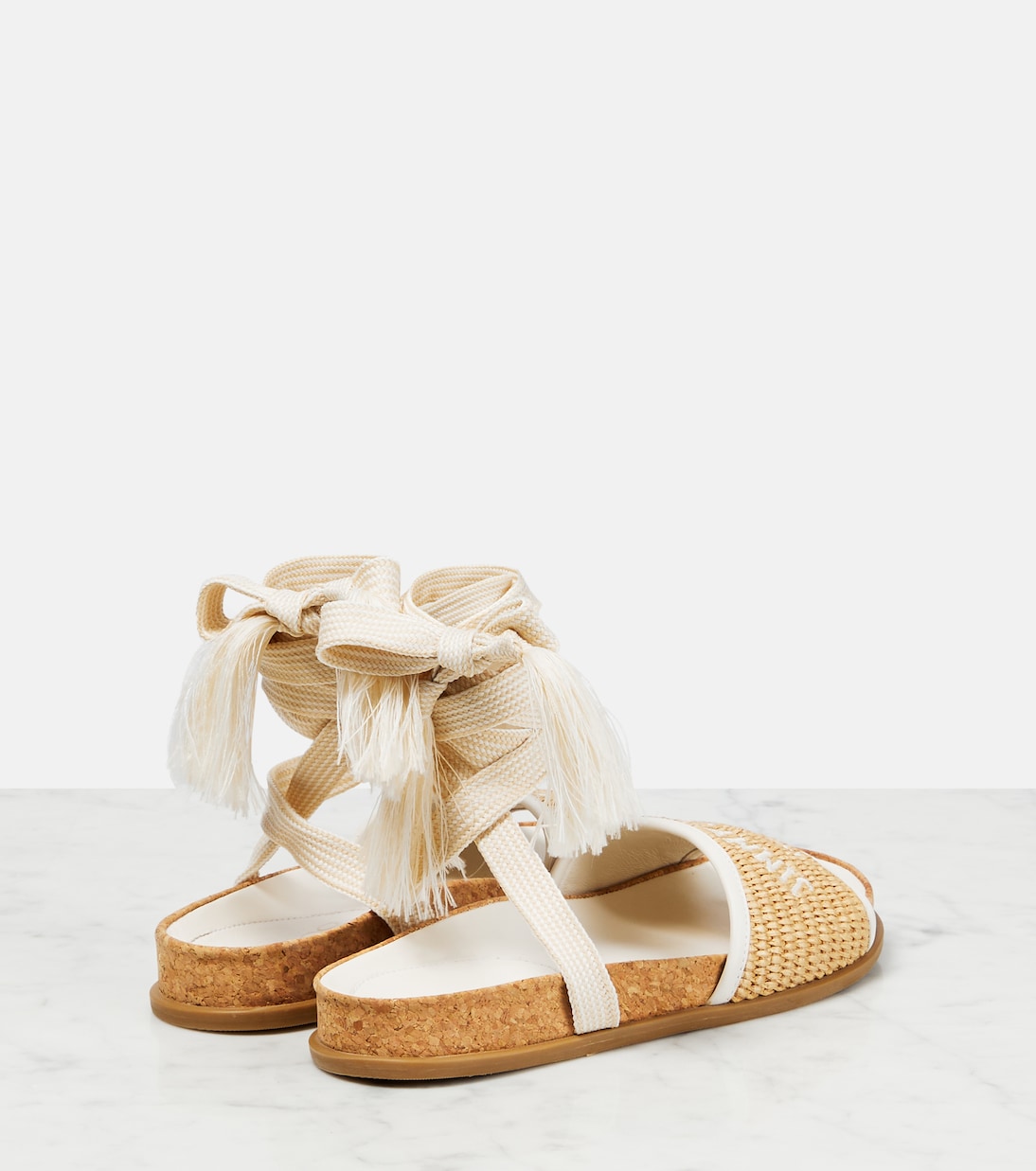 Gal Flat logo raffia sandals | Jimmy Choo