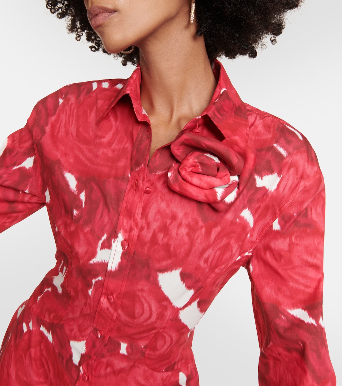 Robe chemise en coton à fleurs | Valentino