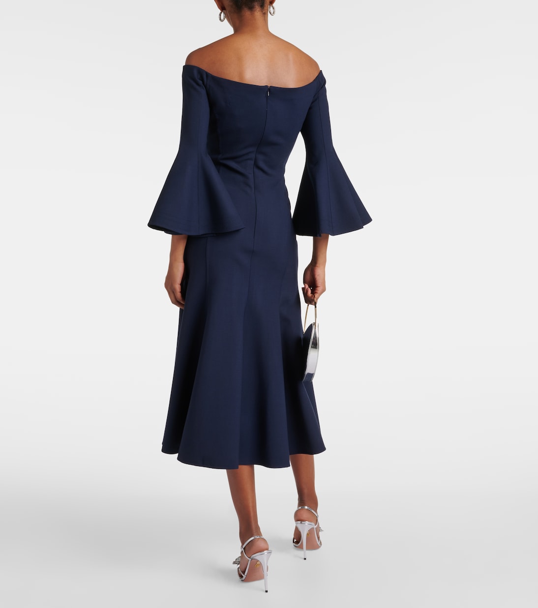 Vestido midi de mezcla de lana | Oscar de la Renta