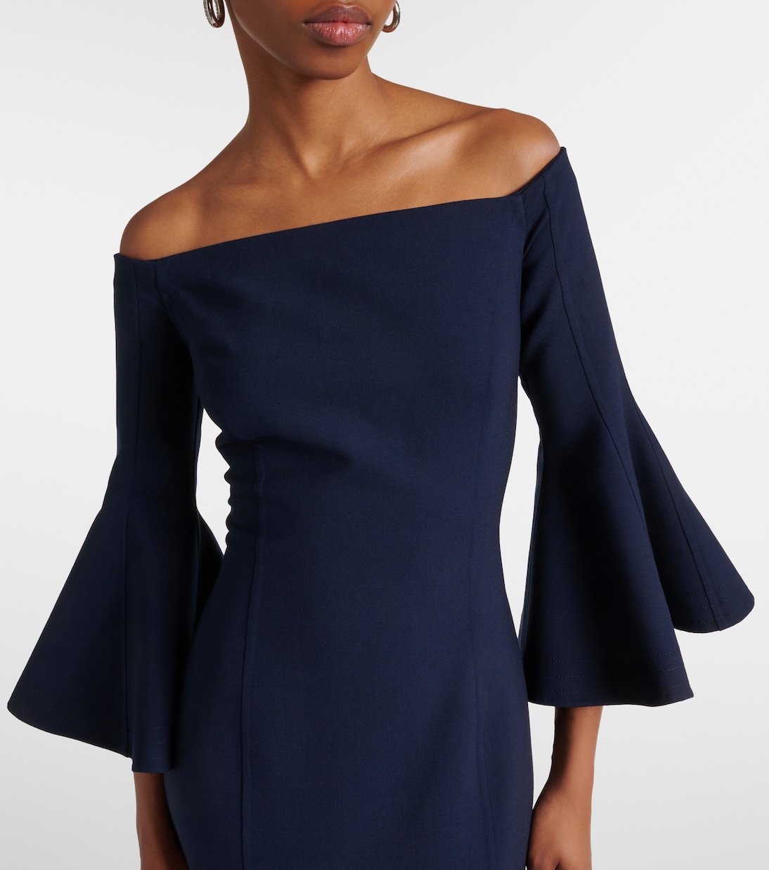 Vestido midi de mezcla de lana | Oscar de la Renta