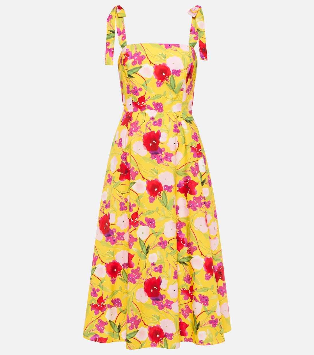Vestido midi de algodón floral | Carolina Herrera