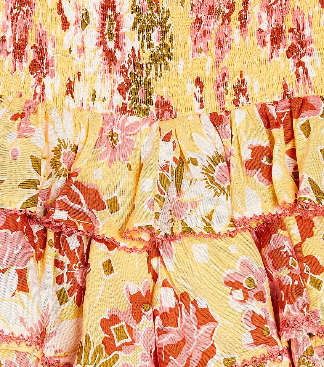Alizee floral ruflled cotton skirt | Poupette St Barth Kids