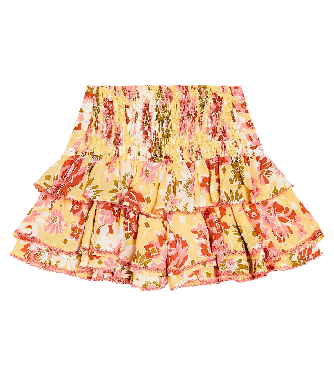 Alizee floral ruflled cotton skirt | Poupette St Barth Kids