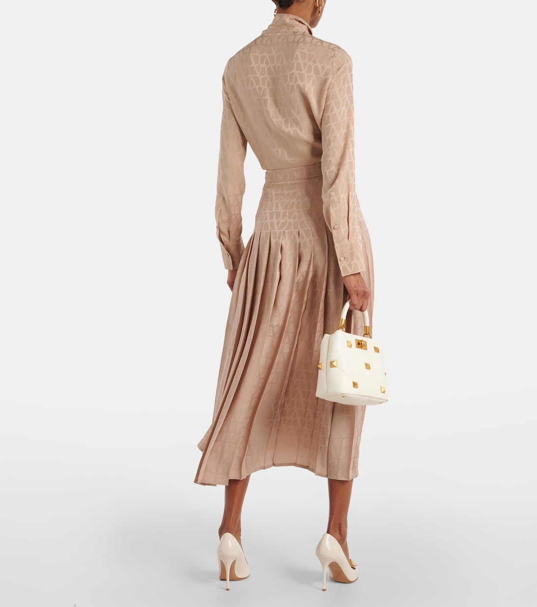 Falda midi Toile Iconographe de seda plisada | Valentino