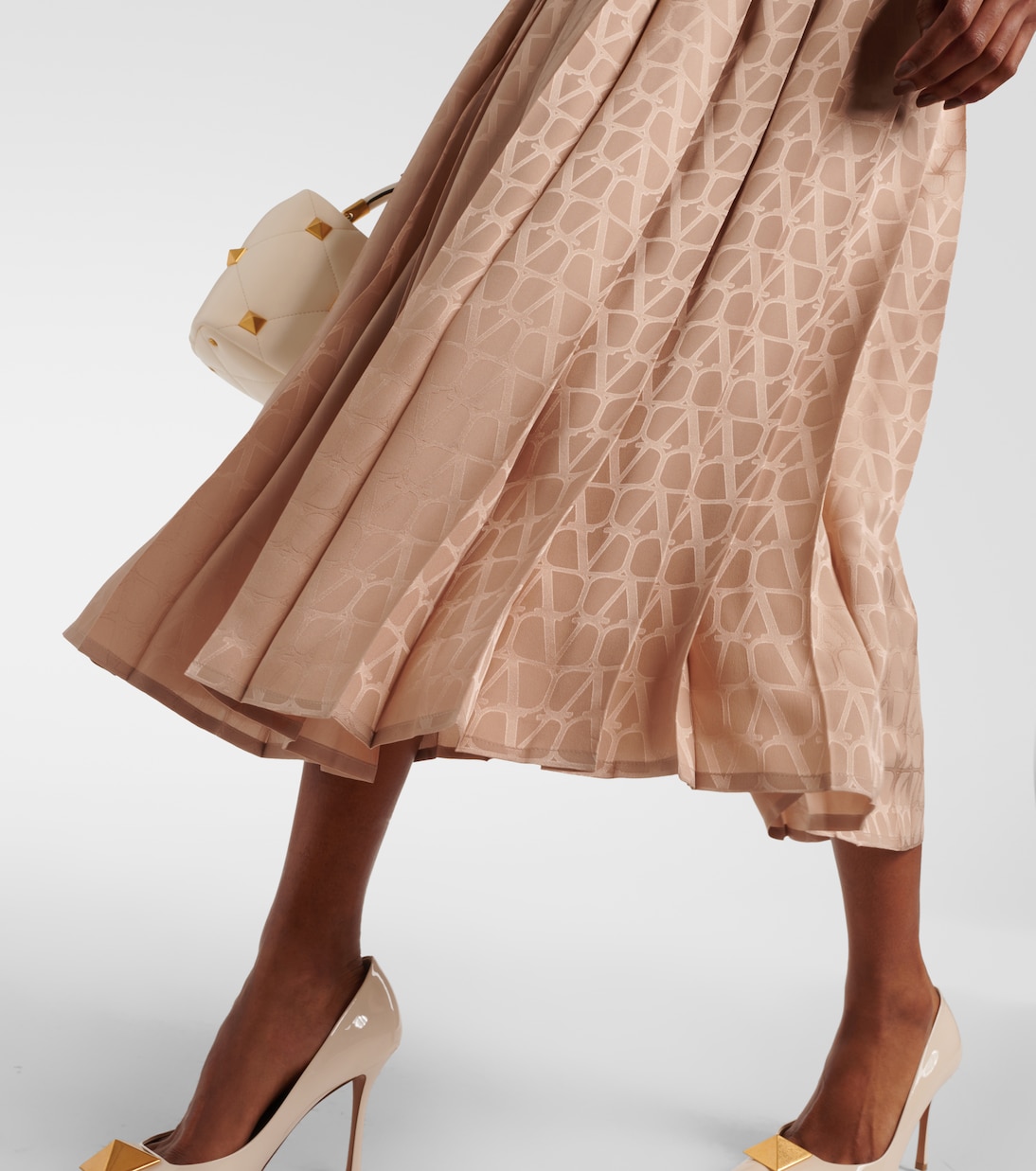Falda midi Toile Iconographe de seda plisada | Valentino