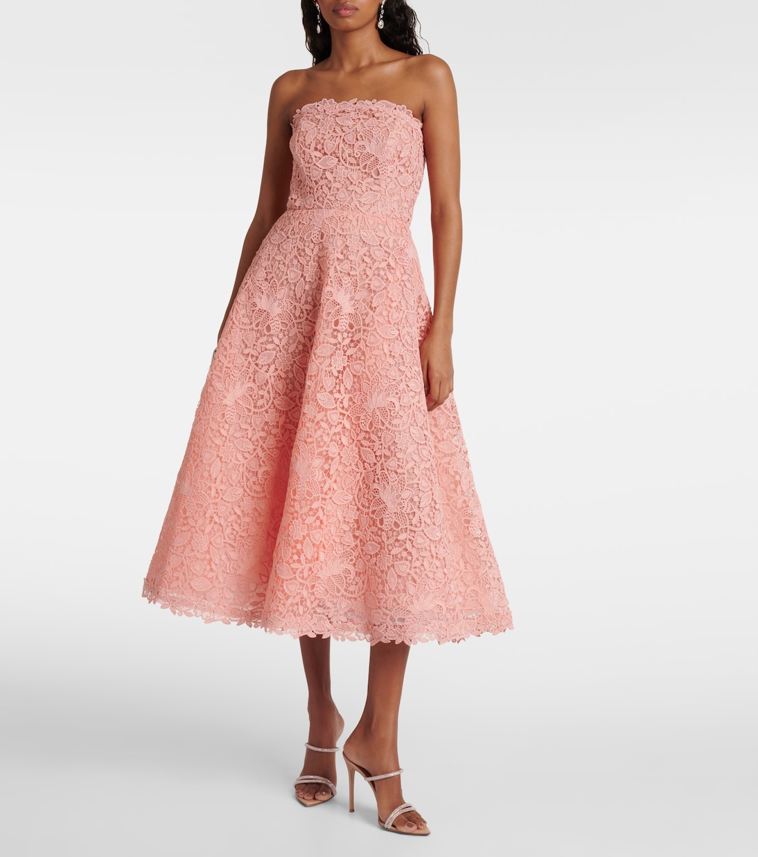 Abito midi in pizzo guipure | Carolina Herrera