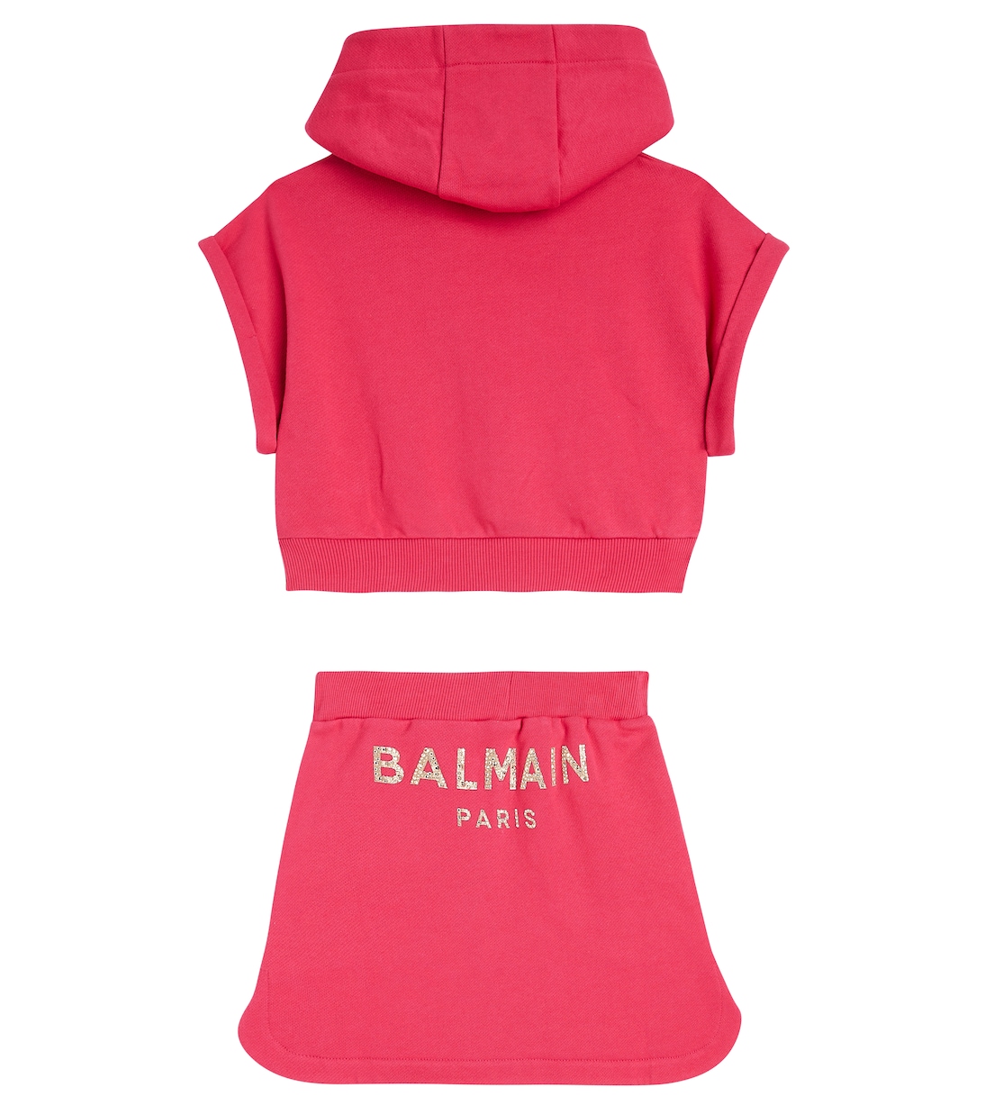 Set de sudadera y falda de forro polar | Balmain Kids