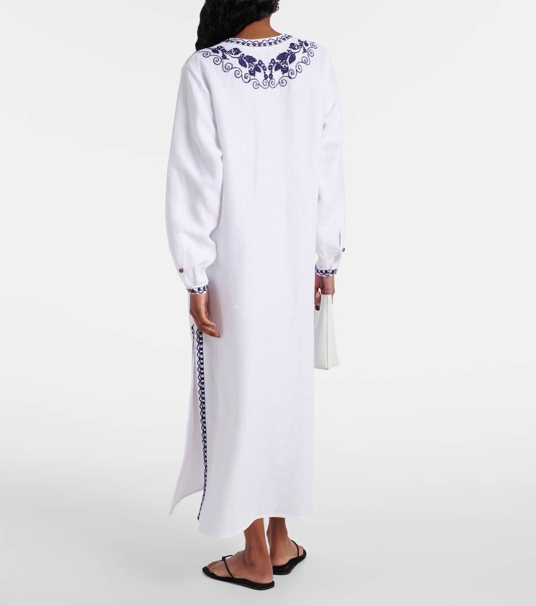 Bestickter Kaftan Faye aus Leinen | Loro Piana