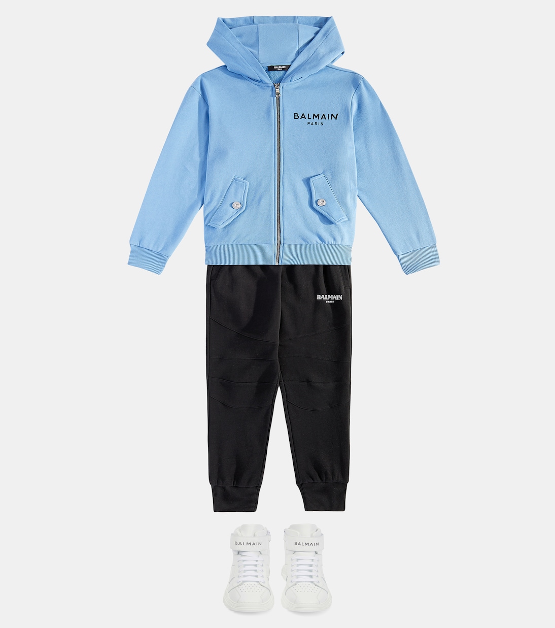 Sudadera con capucha de algodón con logo | Balmain Kids