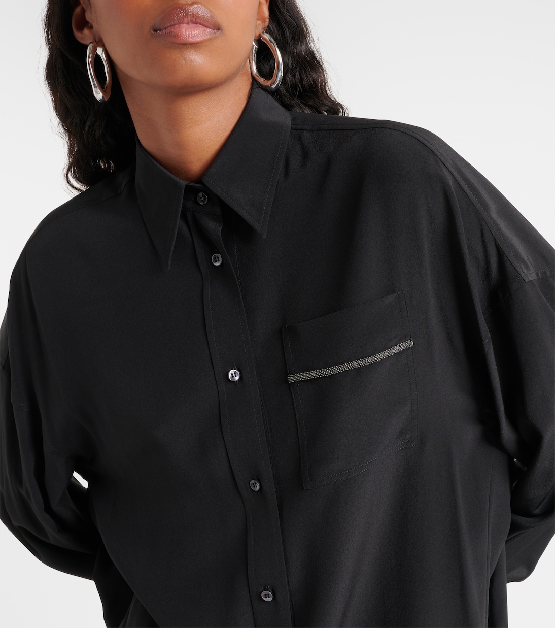Oversize-Hemd aus Seide | Brunello Cucinelli