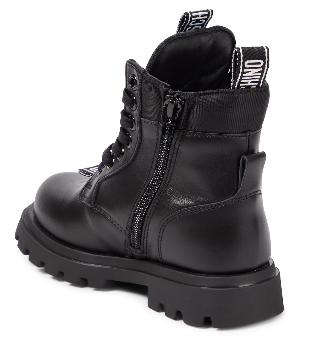 Anfibi in pelle con logo | Moschino Kids