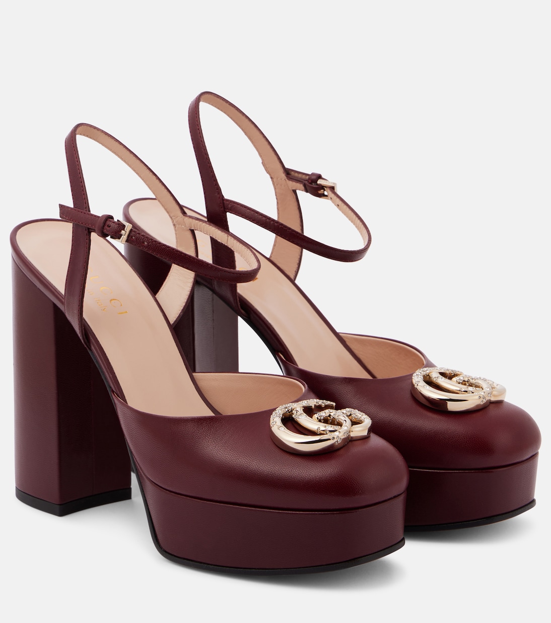 Double G leather platform pumps | Gucci
