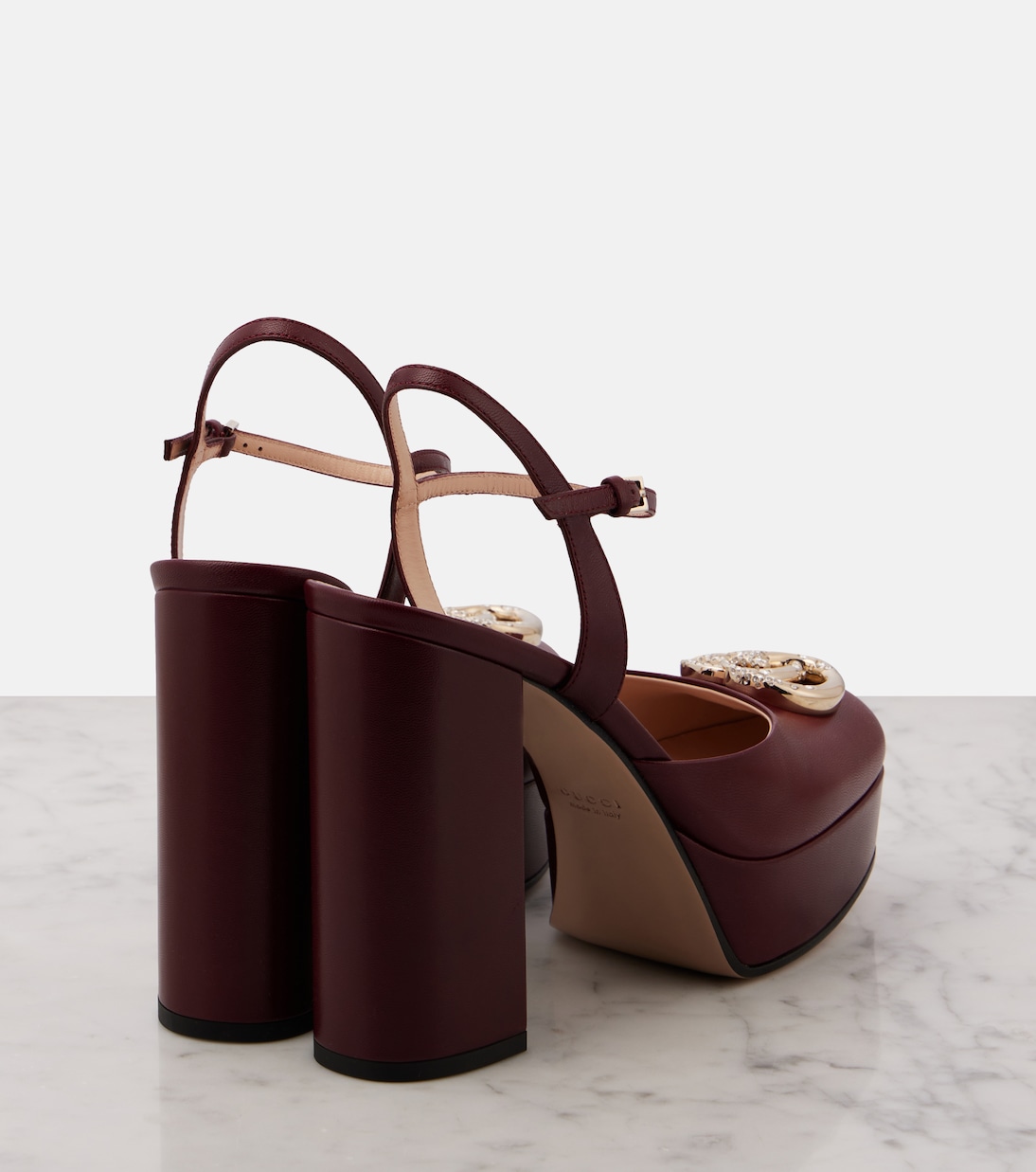 Double G leather platform pumps | Gucci
