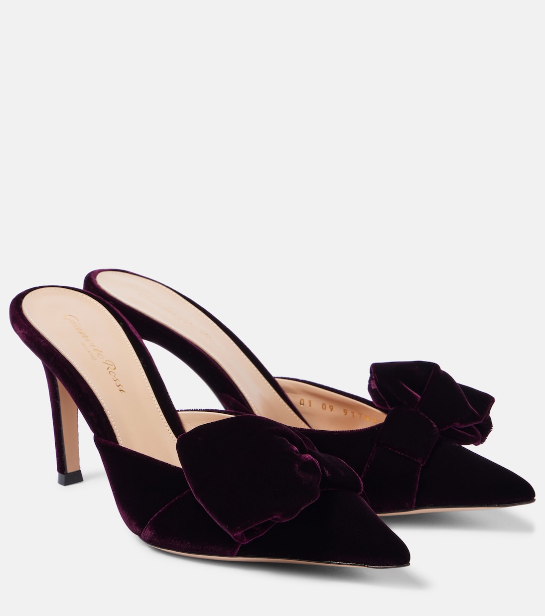 Mules 85 in velluto con fiocco | Gianvito Rossi