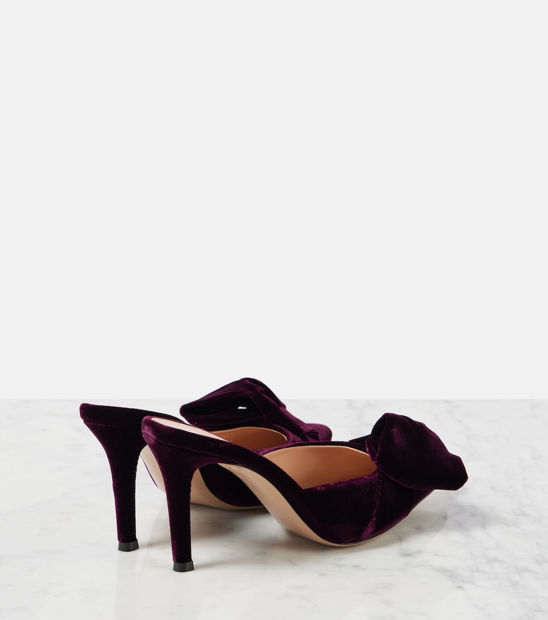 Mules 85 in velluto con fiocco | Gianvito Rossi
