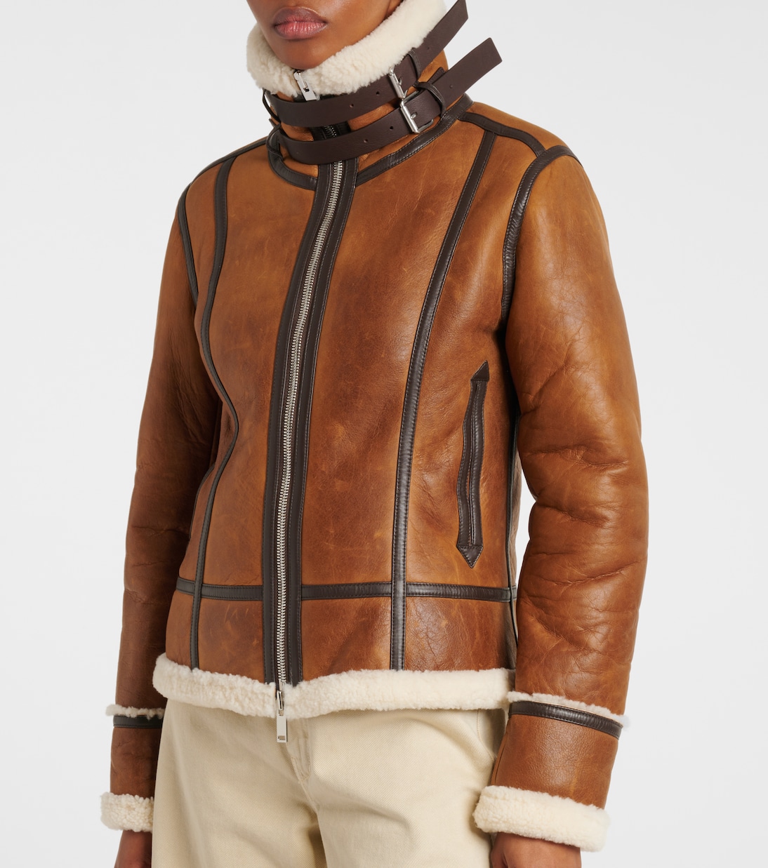 Arlo shearling-lined leather jacket | Proenza Schouler