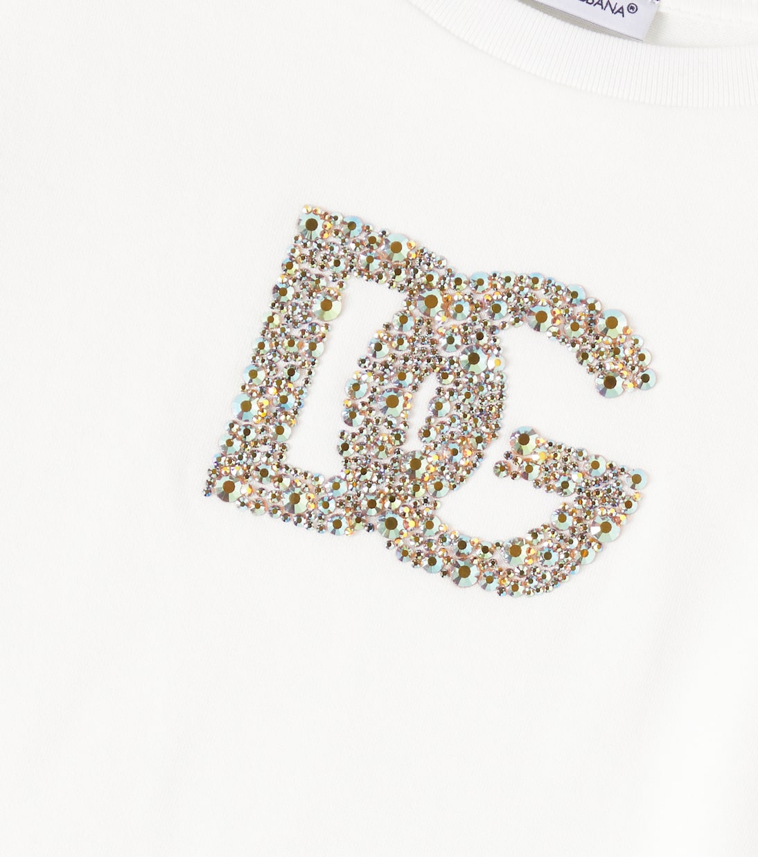Camiseta de jersey de algodón con DG adornada | Dolce&Gabbana Kids