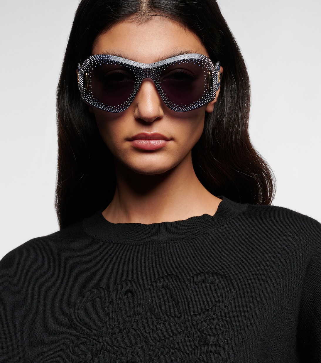 Occhiali da sole LOEWE Anagram con maschera decorata per stile giovane e audace
