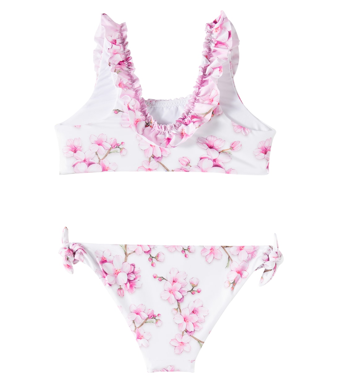 Bikini con stampa floreale e volant | Monnalisa