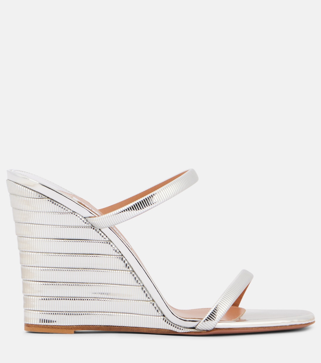 Mules compensées Riviera Chain 95 en cuir synthétique | Aquazzura