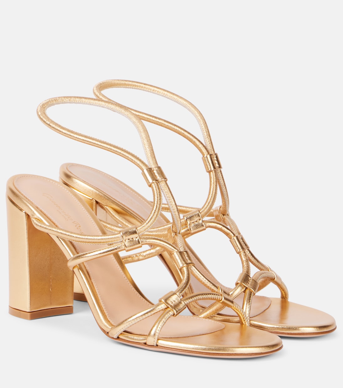 Sandales 85 en cuir métallisé | Gianvito Rossi