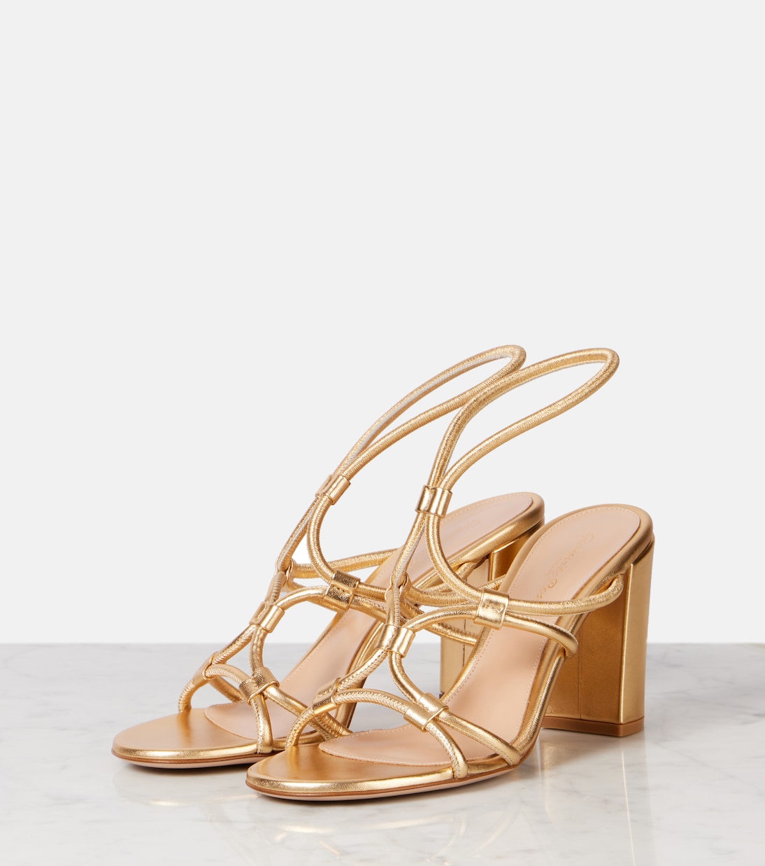 Sandales 85 en cuir métallisé | Gianvito Rossi