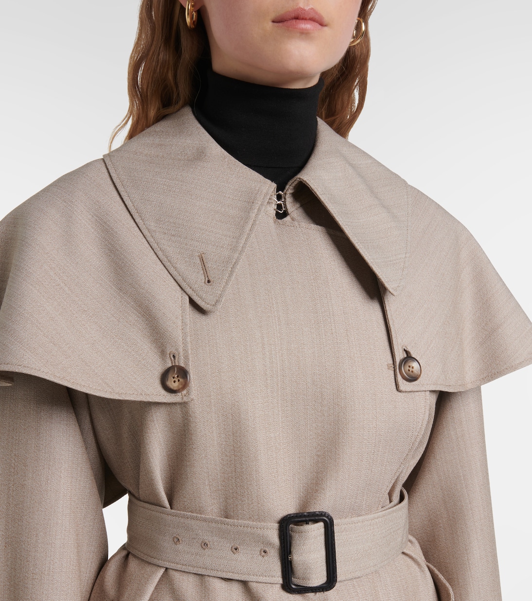 Billie caped virgin wool trench coat | Altuzarra