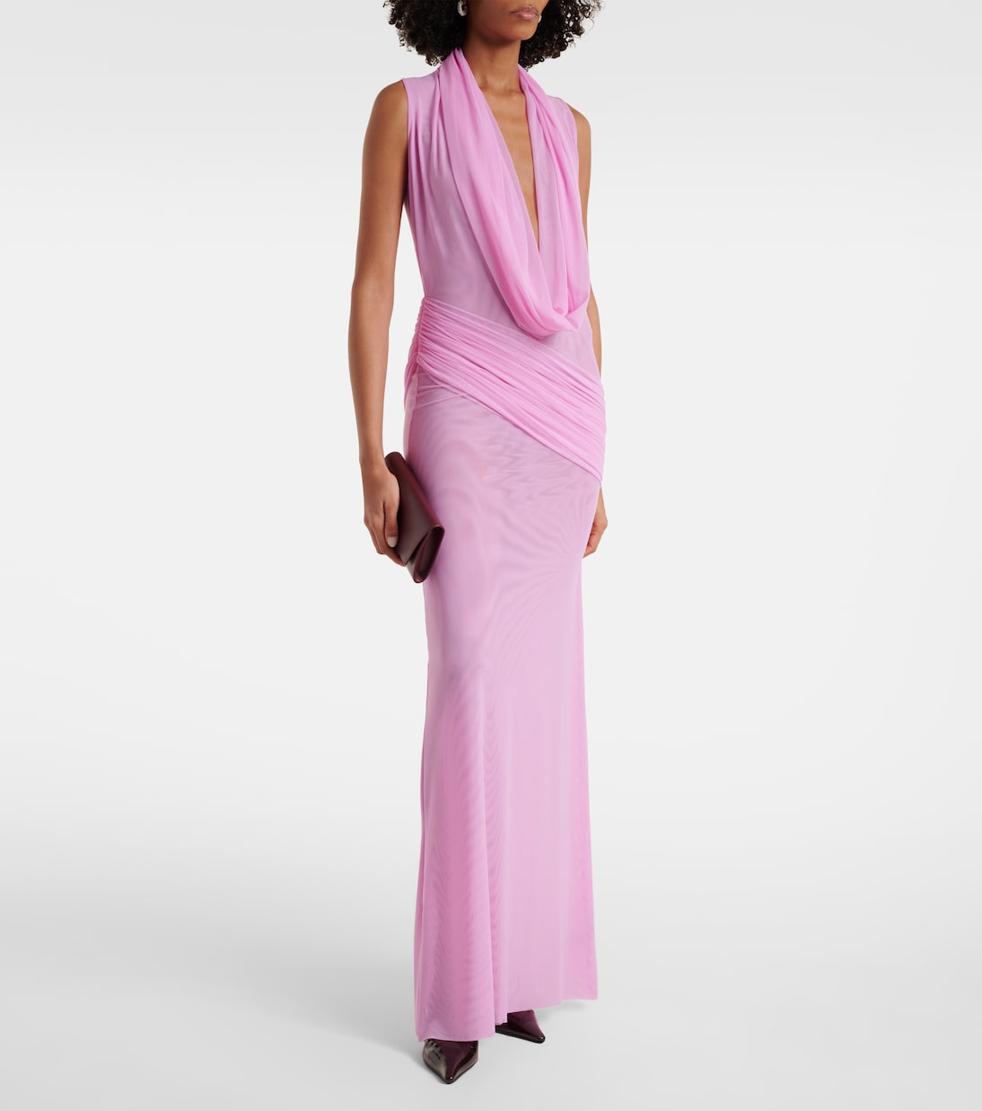 Abito lungo con mesh | David Koma