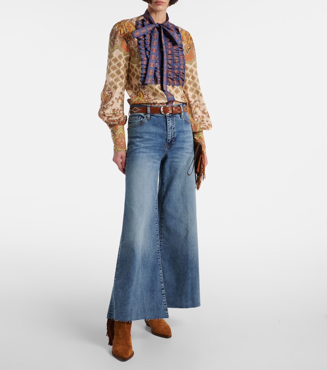 Jeans a gamba larga Le Palazzo Crop | Frame