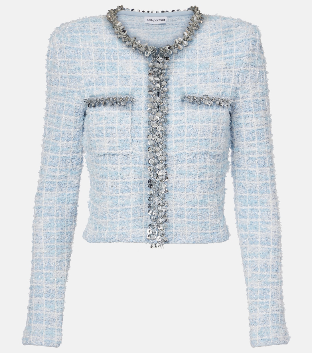 Sequined checked cardigan | Self-Portrait