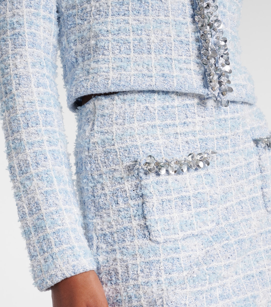 Sequined checked cardigan | Self-Portrait