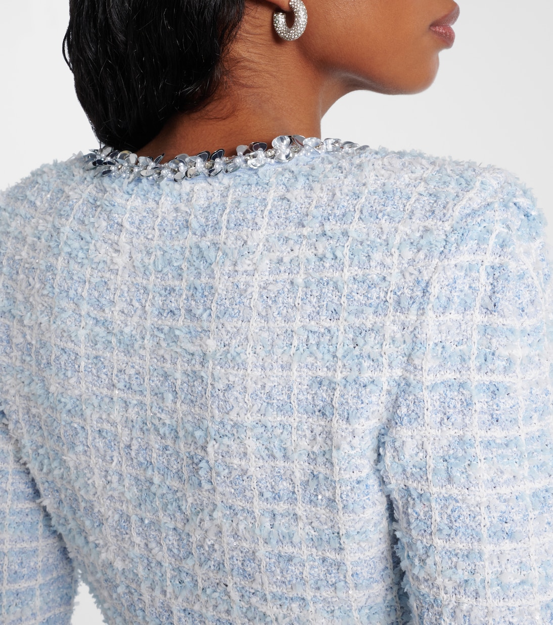 Sequined checked cardigan | Self-Portrait