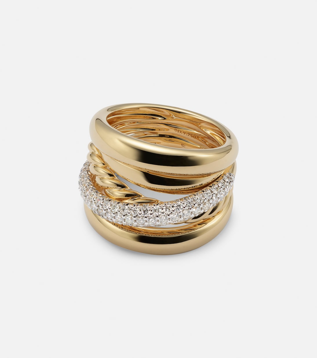 Bague DY Crossover® en or 18 ct et diamants | David Yurman