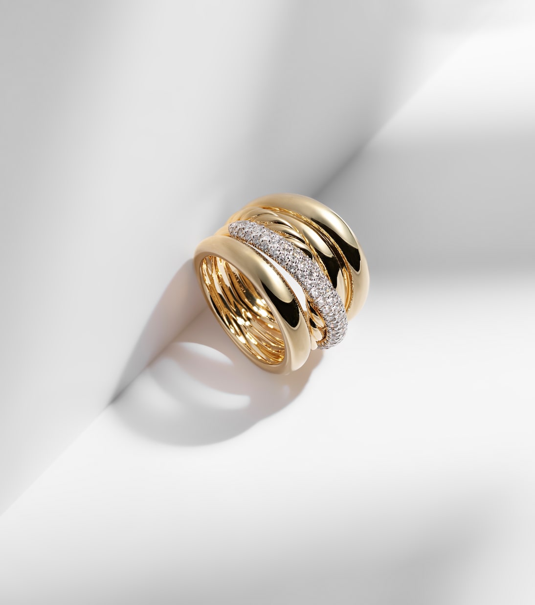 Bague DY Crossover® en or 18 ct et diamants | David Yurman