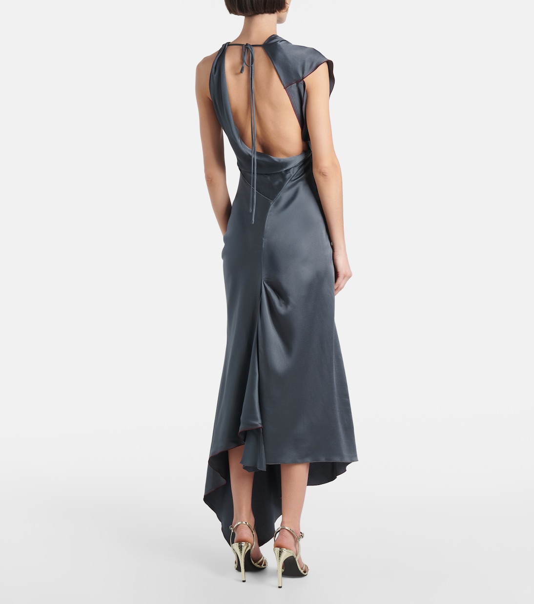Asymmetric draped satin gown | Victoria Beckham