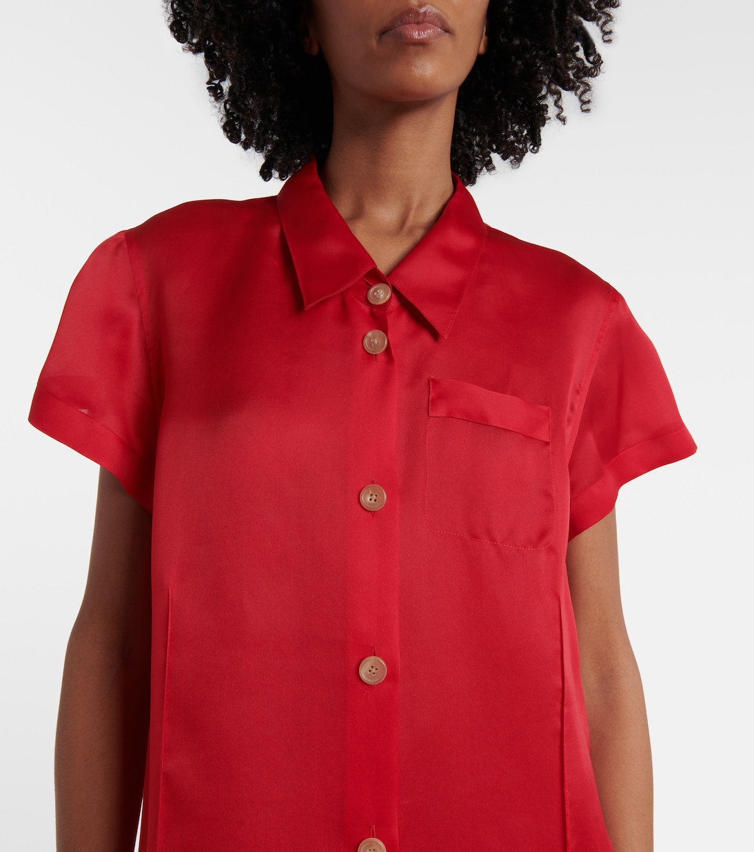 Abito lungo Effy in organza di seta e cotone | Khaite