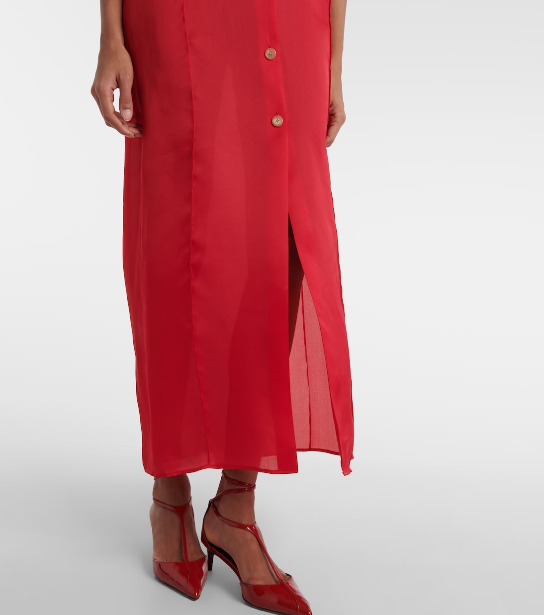 Abito lungo Effy in organza di seta e cotone | Khaite