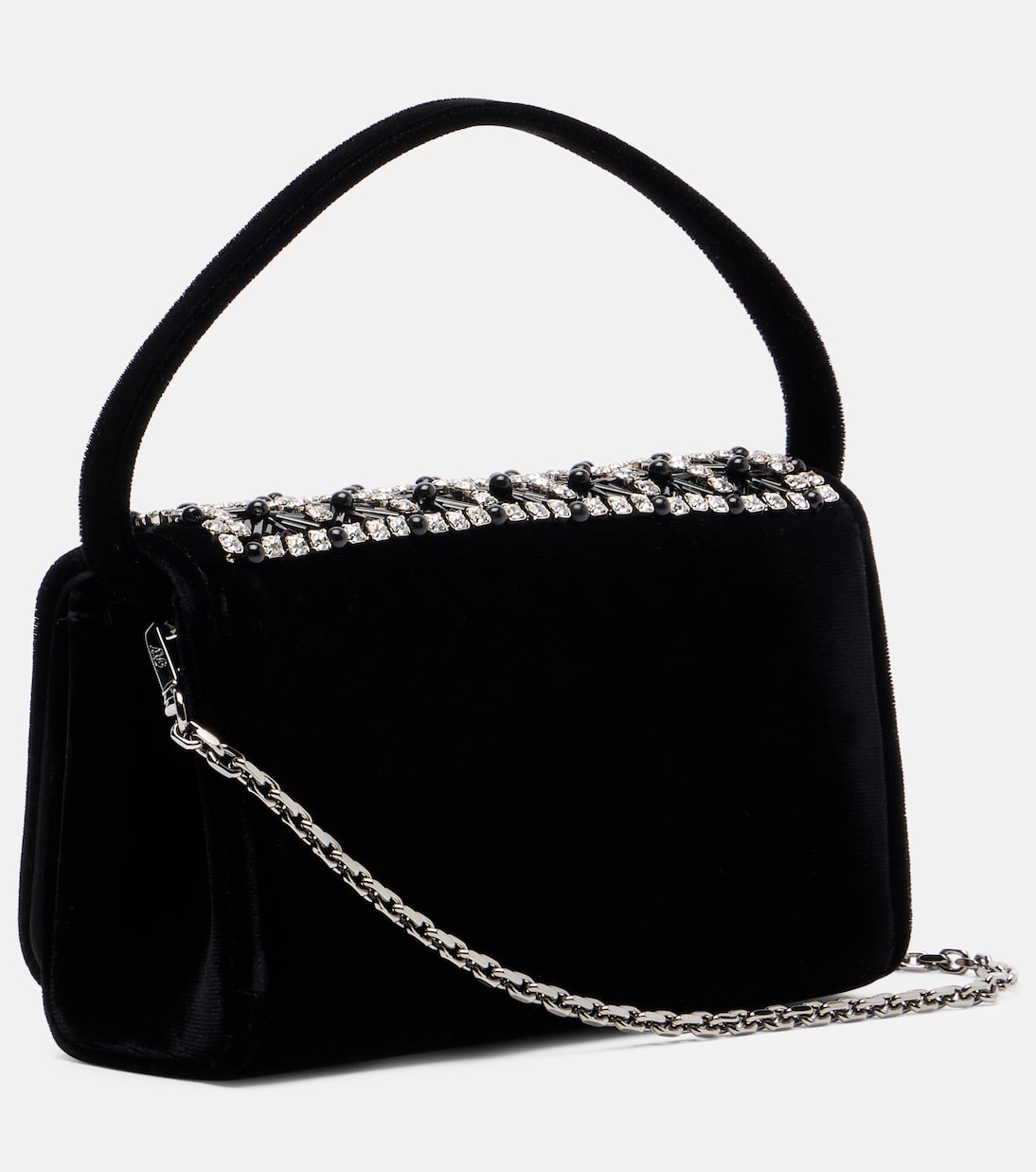 Pilgrim Micro缀饰天鹅绒手拿包 | Roger Vivier