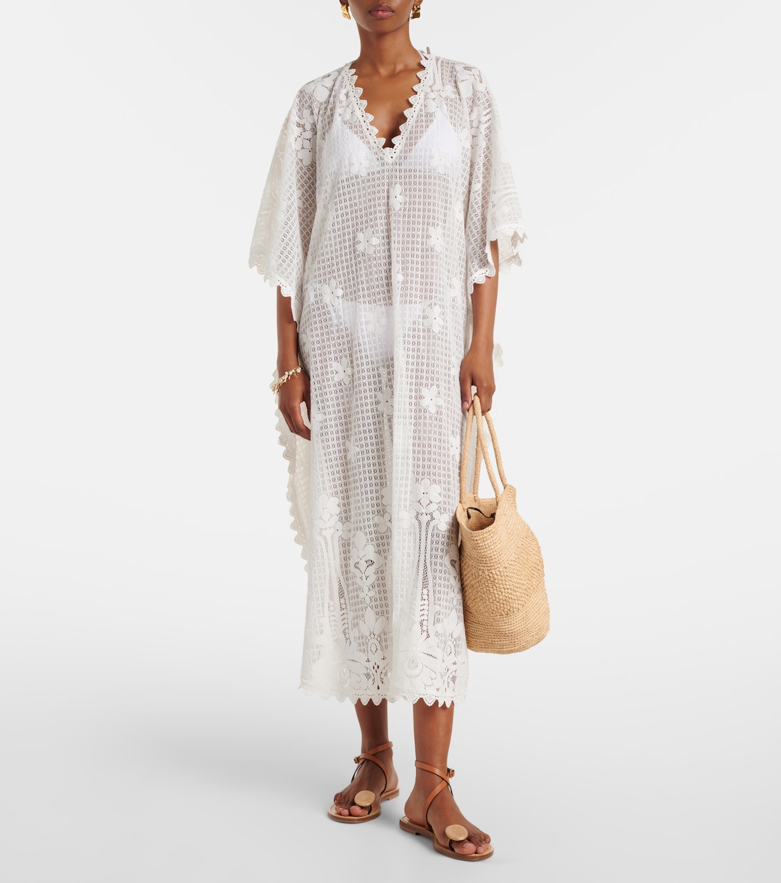 Josephine ruffled cotton-blend kaftan | Melissa Odabash