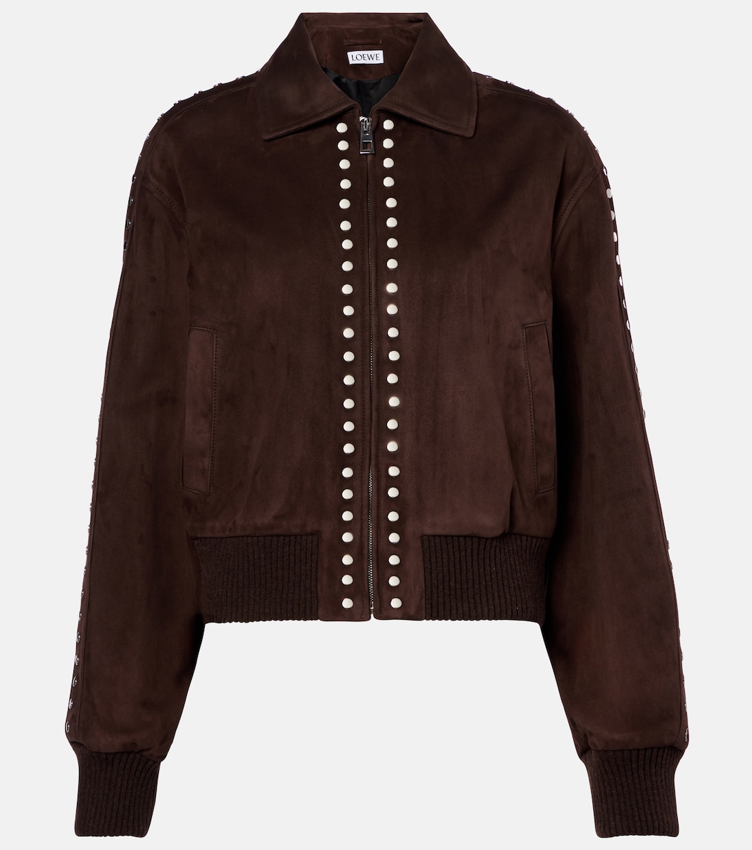 Studded suede bomber jacket | Loewe