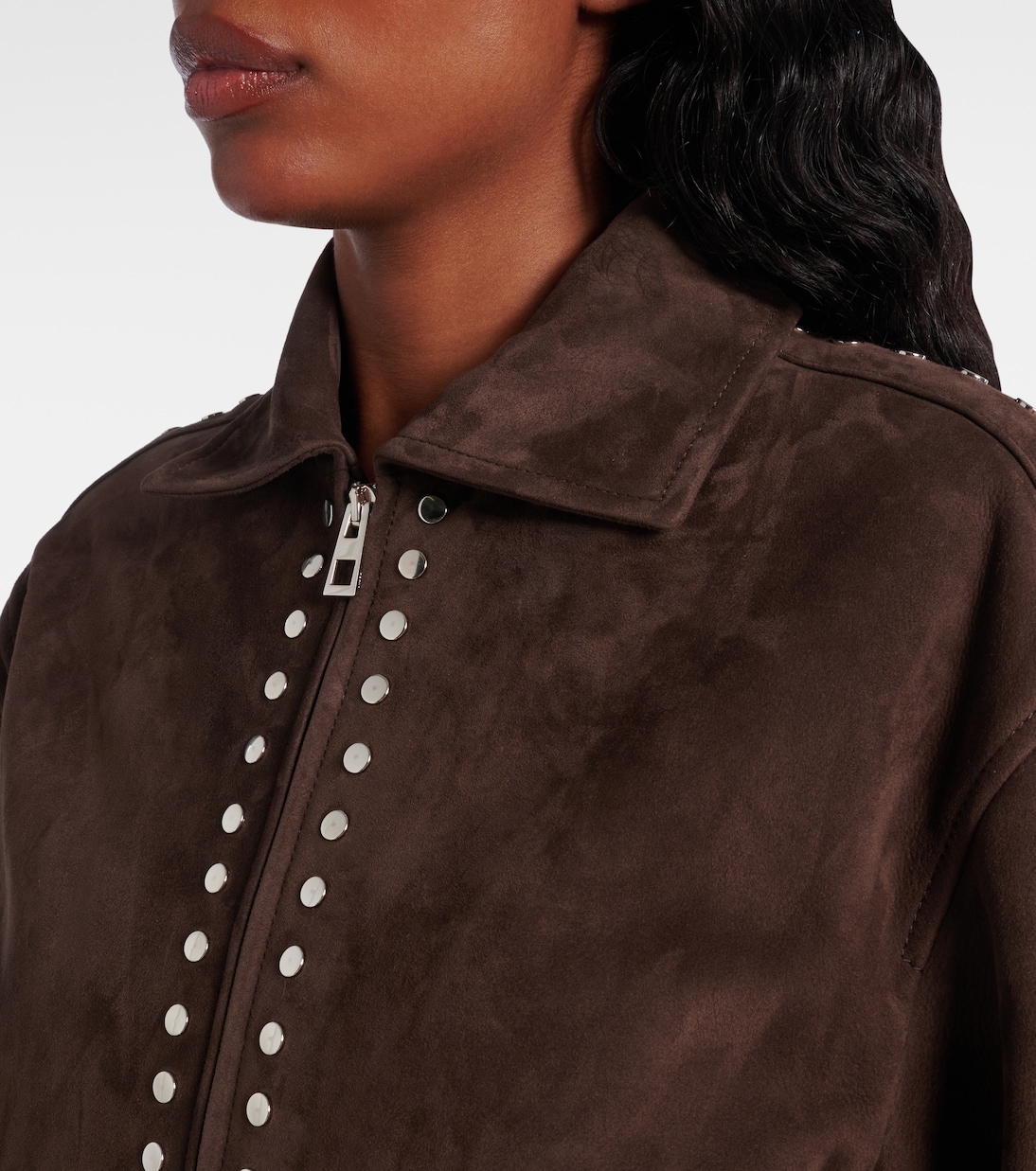Studded suede bomber jacket | Loewe