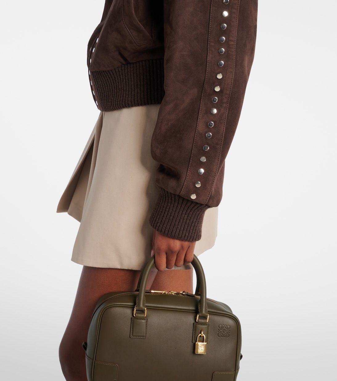 Studded suede bomber jacket | Loewe