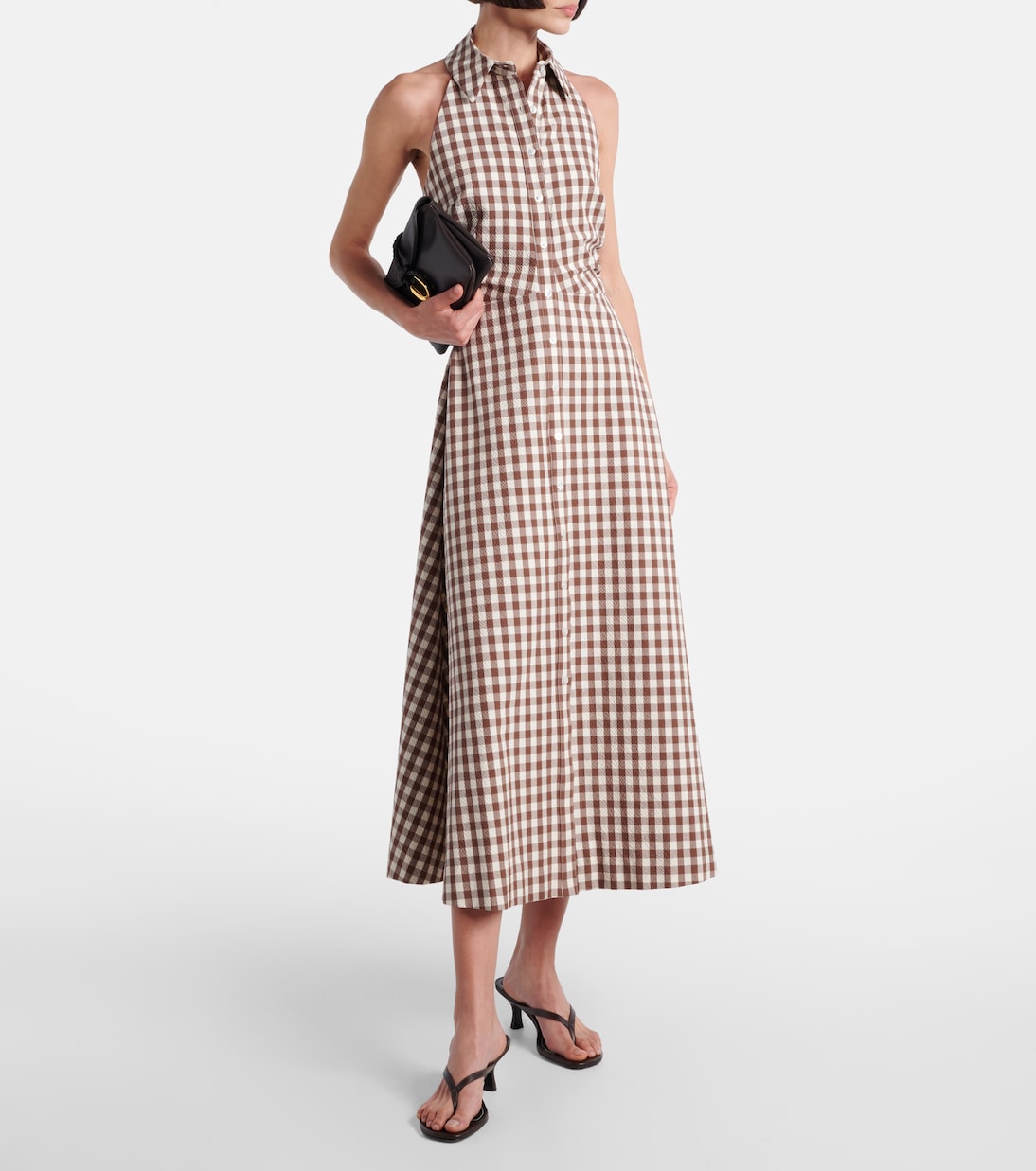 Mackey gingham seersucker midi dress | Veronica Beard