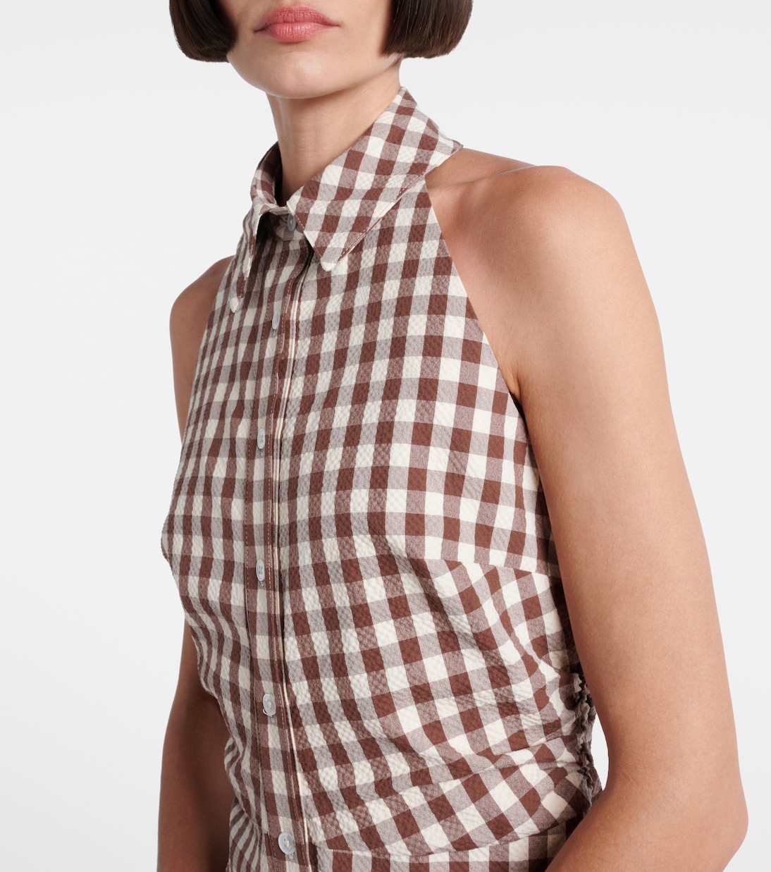 Mackey gingham seersucker midi dress | Veronica Beard