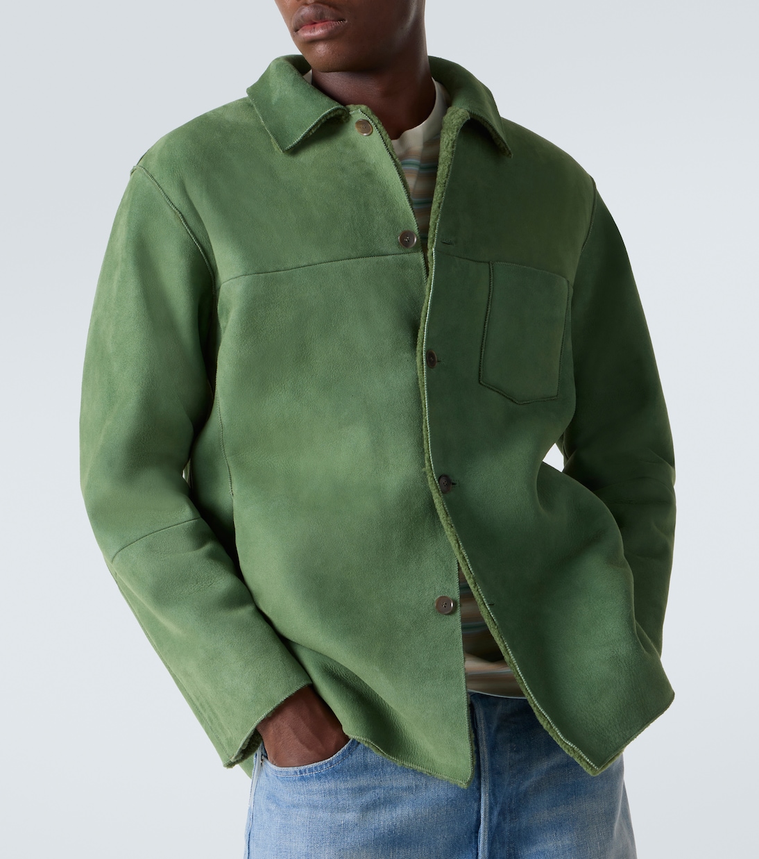 Hemdjacke aus Leder | Auralee