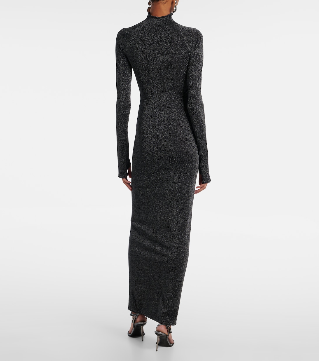 Lamé turtleneck maxi dress  | SIR